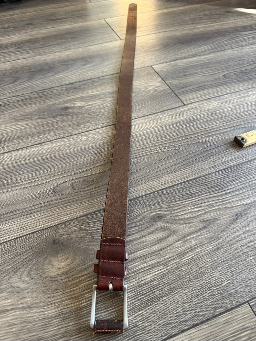 Polo Ralph Lauren Leather Belt Brown Silver Buckle Size 32 Vintage